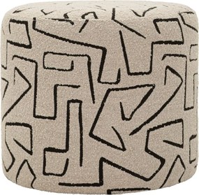 Puf bej cu tapițerie din țesătură bouclé Nairobi – Mauro Ferretti