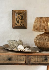 Lampă de masă din iută împletită manual, D38×H39 cm, „Raja"