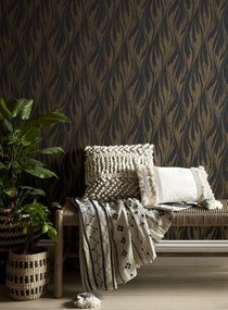 Tapet Ripple, Bracken Gold and Black Luxury Feature, 1838 Wallcoverings, 5.3mp / rola