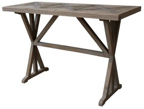 Masa dining, din lemn reciclat, cu aspect rustic, Old French