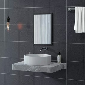 HOMCOM Oglindă Dreptunghiulară de Perete cu Cârlige, Sticlă și MDF, 60x80 cm, Negru | Aosom Romania