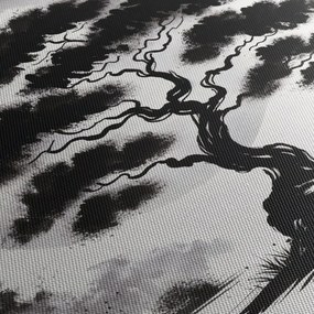 Tablou – Bonsai alb-negru (120x50 cm)