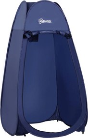 Outsunny Cort de Duș Pop Up Impermeabil cu Intrare cu Fermoar, 100x100x185 cm, Albastru | Aosom Romania