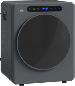 HOMCOM Uscător de Rufe, 6 Programe, 40-60℃, Capacitate de 4 kg, Compact, Control Tactil, Gri | Aosom Romania
