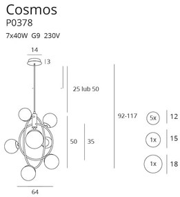Lustra moderna design excentric COSMOS P0378 MX