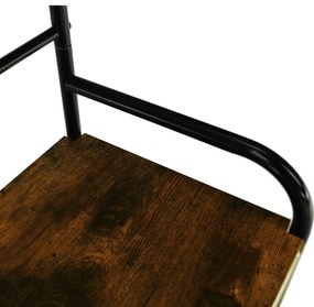 Raft pentru pantofi, lemn rustic şi metal negru / MDF, KELAM