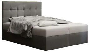Pat matrimonial Boxspring 140 cm Duel 2 (gri) ( cu saltea și sp. depozitare). 1046450