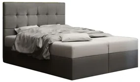 Pat matrimonial Boxspring 140 cm Duel 2 (gri) ( cu saltea și sp. depozitare). 1046450