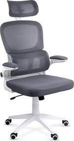 Scaun ergonomic OFF 432 gri, suport lombar și brațe rabatabile