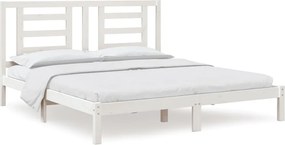 vidaXL Cadru de pat Super King, alb, 180x200 cm, lemn masiv