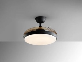 Lustra LED cu Ventilator si telecomanda, lame retractabile Venturi negru