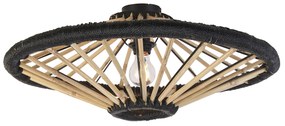 Plafoniera orientala din bambus cu negru 60 cm - Evalin
