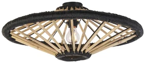 Plafoniera orientala din bambus cu negru 60 cm - Evalin