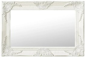 vidaXL Oglindă de perete în stil baroc, alb, 60 x 40 cm