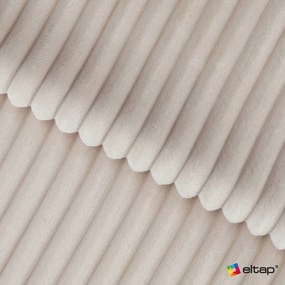 Canapea bej extensibilă cu tapițerie din catifea reiată 256 cm Cotonn – ELTAP