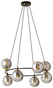 Lustră pe cablu AZURA 8xE14/10W/230V negru/gri