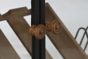 Suport pentru sticle din metal, lemn și sticlă, 102x32x60 cm, finisaj natural/negru