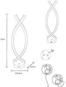Globo 58457S - Lampă de birou LED tactilă reglabilă HELA LED/1W/3,7V negru