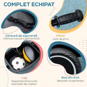 AIYAPLAY Tricicletă pentru Copii 2-5 Ani cu Scaun Reglabil, Coș și Apărătoare de Noroi, Negru | Aosom Romania