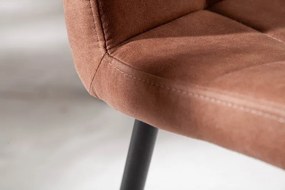 Set de 2 scaune tapitate cu microfibra Modena, maro vintage