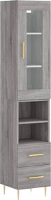 vidaXL Dulap înalt, gri sonoma, 34,5x34x180 cm, lemn prelucrat