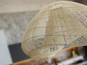 Lustra din ratan design boho style Sabah alb 100cm