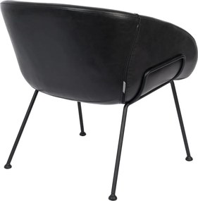 Fotoliu din piele ecologică Zuiver Feston, negru