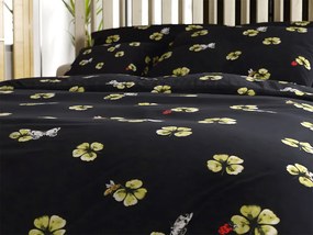 Lenjerie de pat din microfibra FOUR LEAF CLOVER negru Dimensiune lenjerie de pat: 2 buc 70 x 90 cm | 200 x 220 cm