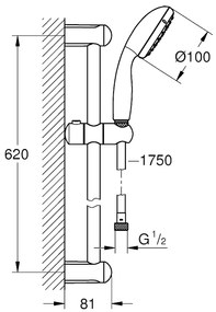 Pachet: Baterie cabina dus Grohe Grohtherm 800,set dus inclus-34565001+Baterie lavoar Grohe Eurosmart marimea S-33265002