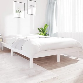 820552 vidaXL Cadru de pat, alb, 160x200 cm, lemn masiv de pin
