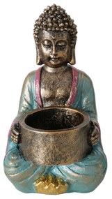 Suport lumanare Buddha turcoaz 8/14 cm