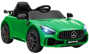 AIYAPLAY Mașină Electrică pentru Copii, Mercedes, 3-5 km/h, Telecomandă, Lumină & Muzică, Verde | Aosom Romania