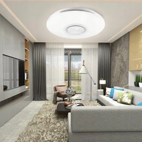 Plafonieră LED RGBW reglabilă cu boxă, LED/60W/230V, albă + telecomandă