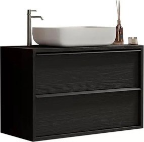 Set dulap baza si lavoar suspendat negru LC Mobili Italia Steel 92x64x43 cm