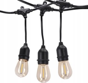 Ghirlandă LED decorativă pentru exterior 20xE27/1W/230V 20,94 m IP44 negru