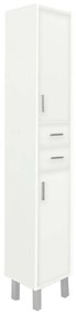 Dulap înalt Nerva 35 cu 2 uși și 2 sertare, alb