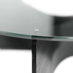 Măsuță de cafea neagră rotundă cu blat din sticlă 87x87 cm Madera – Umbra