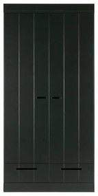 Șifonier din lemn de pin negru 94x195 cm Connect - WOOOD