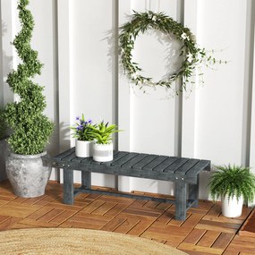 Outsunny Bancă de Grădină cu 2 Locuri, Bancă de Exterior cu Șipci din Lemn de Molid, Stil Country, Perfectă pentru Terasă, Patio sau Curte, Greutate maximă 250 kg, 110x38x35 cm, Gri | Aosom Romania