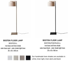 Lampa de podea Boston metal sand abajur alb