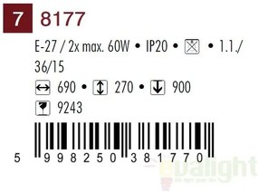 Candelabru 2 brate, L-69cm Regina 8177 RX