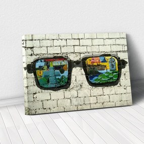Tablou Canvas - Grafitti glasses 70 x 110 cm