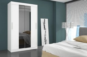 Dulap cu usi glisante si oglinda, 180x58x215 cm, DALLAS 180, ADRK Furniture (Culoare: Alb / Negru)