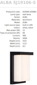 Aplica de Perete Exterior, Protectie IP65, Alba