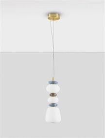Pendul LED decorativ ceramic maro, albastru, alb, PALO II