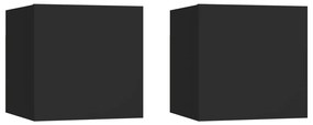 vidaXL Noptiere, 2 buc., negru, 30,5x30x30 cm, lemn prelucrat