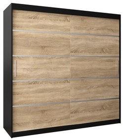 Dulap de haine 250 cm Verika 1 250 (negru + stejar sonoma). 1063749