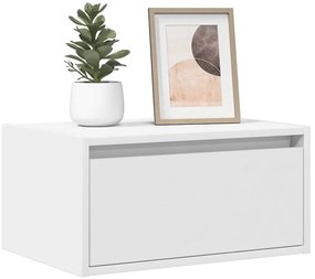 vidaXL Noptiere montate pe perete cu lumini LED, 2 buc., alb
