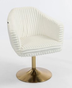 HR832N Scaun Cappuccino Teddy Cord cu Bază Aurie