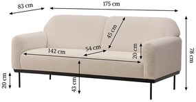 Canapea de design crem ANDERSON